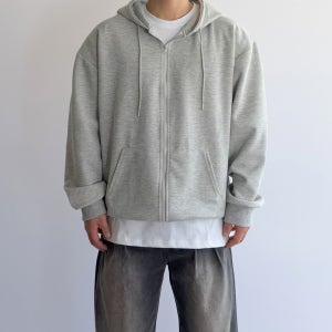 1+1 회색후드 투웨이 남자후드집업