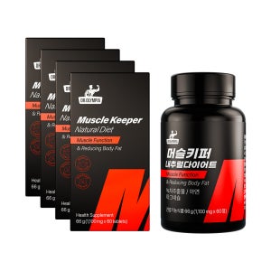 머슬키퍼 내추럴다이어트 녹차추출물 아연 마그네슘 닥터올림피아 60정, 4개