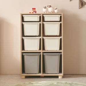 [온기로움] 젤로 720 바구니장 아기 장난감정리 어린이 교구 바구니 포함(원목발 옵션)