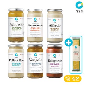 청정원 파스타소스 알프레도 크림&치즈 350g 외 6종 총6개 + (증정) 면250g