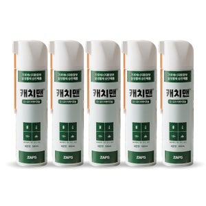 국민 바퀴벌레약 NO1 캐치맨 잡스 울트라 에어로솔 빈대 러브버그 살충제 500ml, 5개