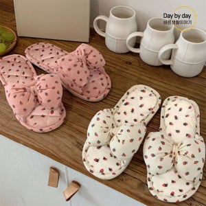 바른생활이야기 3중 충격방지 딸기 리본 슬리퍼 실내화 거실화 발망치
