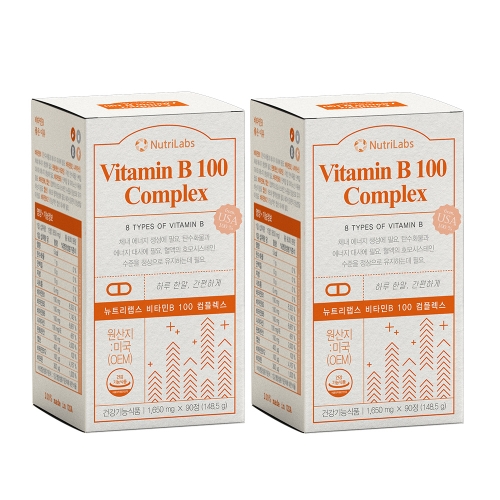 <b>뉴트리랩스 비타민</b>B 100 콤플렉스 90정, 2개