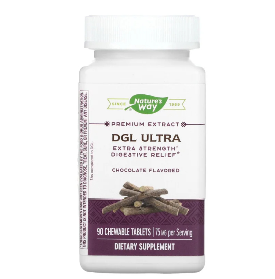 <b>네이쳐스웨이</b> DGL 울트라 소화 <b>안정</b> 초콜릿맛 75mg 90씹는정 감초 뿌리 글라이신