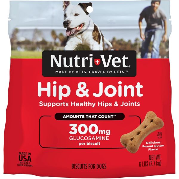 개 <b>위</b> NutrVet 비스킷 맛있 개 글루코사민 식 개 글루코사민 300mg이 포함된 대형 비스킷 6파운드