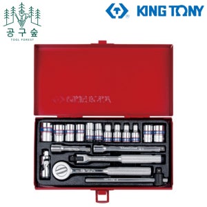 킹토니 복스알세트 복스 소켓렌치 세트 차량정비 고급형 1/4 18PCS