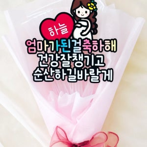 임신축하토퍼 꽃다발 베이비샤워 아내 친구 임신 축하 선물 주문제작 문구변경 가능