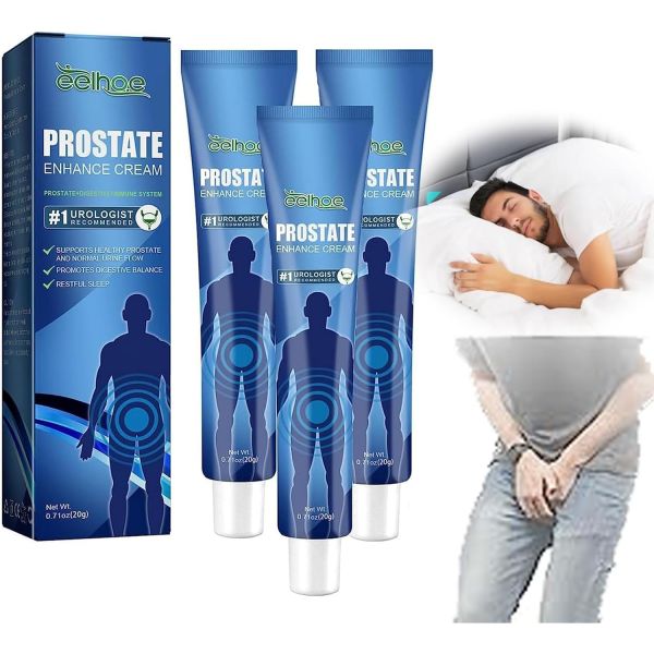 쏘팔메토 중년 남성 전립선 <b>프로스타</b>맥스+ 강화 크림 파워 <b>케어</b> 남성용 홍보 긴급성 방광 조절 (3개)