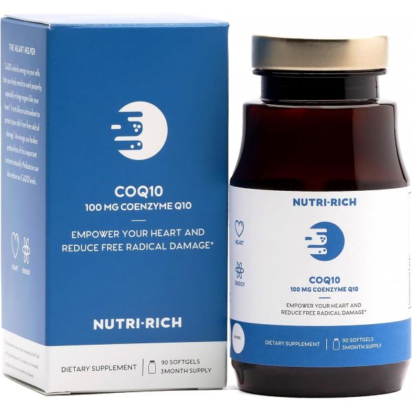 <b>뉴트</b>리히 CoQ10 100mg 코엔자임 Q10 유비퀴논 에너지 <b>위</b> 제 자연 발효 스타틴 사용 3개월 공급(소프트젤 90개)