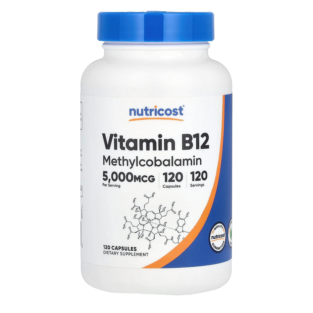 Nutricost <b>비타민</b>B12 5000<b>mcg 캡슐</b> 120정