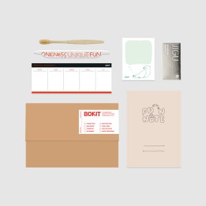 보킷 신입사원 친환경 웰컴키트 A (재생지노트, 메모지, 위클리플래너, 볼펜, 칫솔, 치약)