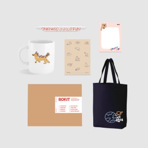 보킷 신입사원 친환경 웰컴키트 B (사탕수수 미니노트, 메모지, 볼펜, 머그컵, 에코백)