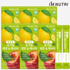 아임뉴트리 스페인산 유기농 레몬 애사비 천연사과식초 280ml, 6개