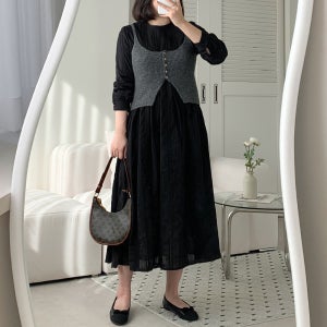 아네 코튼 여유핏 롱 원피스