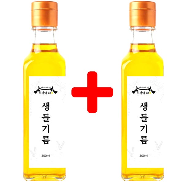 1+1 하남댁 저온압착 생들기름 300ml 통들깨 들깨기름 냉압착