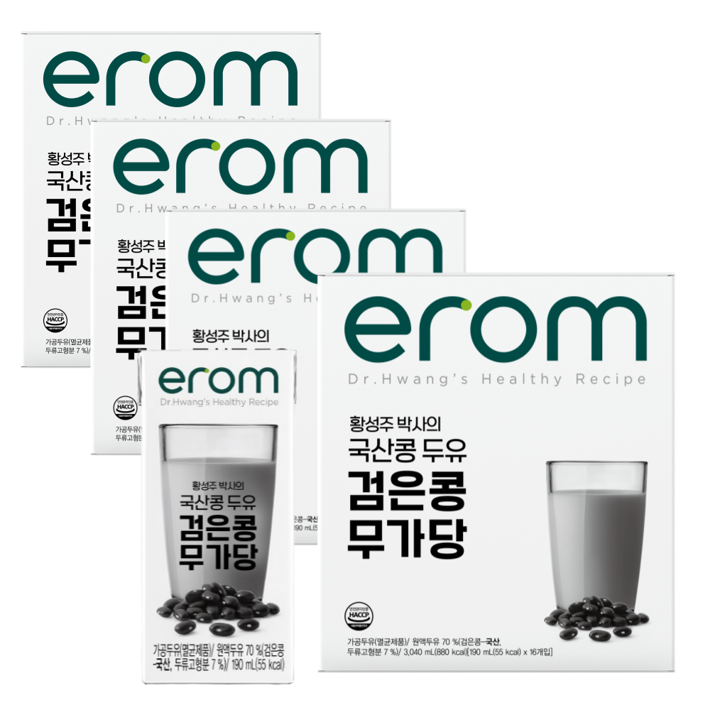 이롬 황성주박사의 국산콩두유 검은콩 무가당 190ml x 64입