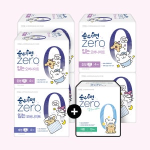 [+중형10P]순수한면 제로 순면 입는 오버나이트 중형 4P 6팩 / 입는생리대