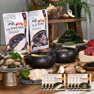 [서청미역] 강남맛집 서청 프리미엄 미역국 2세트(가자미 4팩+소고기 4팩) 즉석국 간편식품