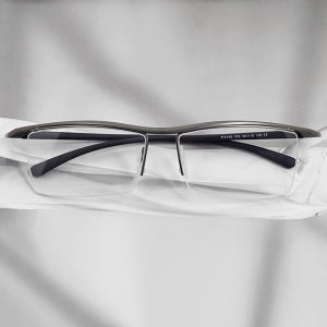 남자 사각 빈티지 스퀘어 반무테 고글 타입 티타늄 안경테