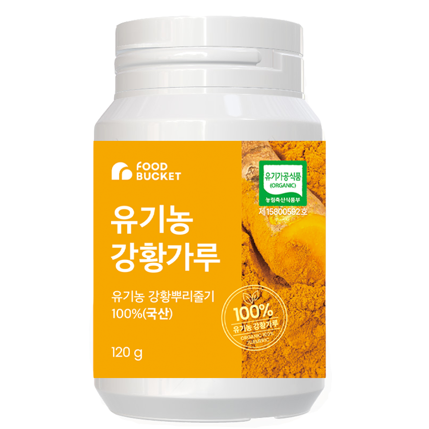 푸드버킷 유기농<b>강황</b>가루100% 진도<b>강황</b> 120g, 1개