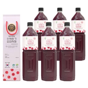인제향기 생 오미자청 100% 원액 발효진액 액기스 엑기스 1.5L 6병 선물용 대용량 업소 카페용 농장직송 수제 전통방식 물 한방울 넣지않은 100% 자연숙성
