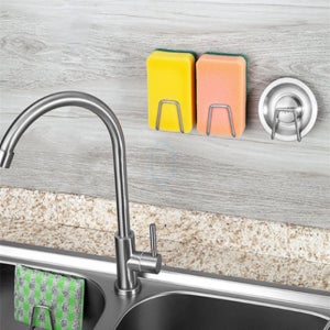스텐 부착식 다용도 거치대 깔끔수세미선반 수세미홀더 주방도구걸이