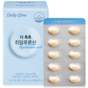 데일리원 더촉촉 히알루론산 500mg 60캡슐 1개월분 비타민A 비타민E 먹는피부 보습