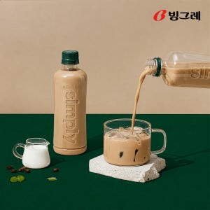 빙그레 아카페라 심플리 로어슈거 디카페인 라떼, 400ml, 20개