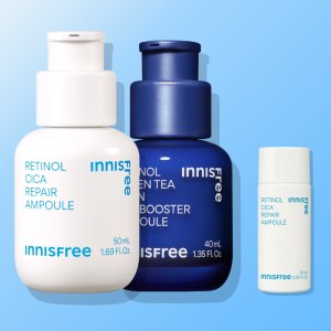 이니스프리 대용량 2종세트 레티놀 그린티 PDRN 스킨부스터 앰플 40ml + 레티놀 시카 앰플 50mL