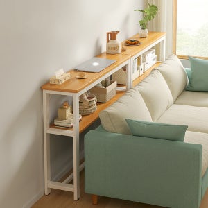 소파뒤선반 틈새협탁 슬림선반 책장 책꽂이 책상선반 침대 헤드 사이드테이블 2단 화이트우드