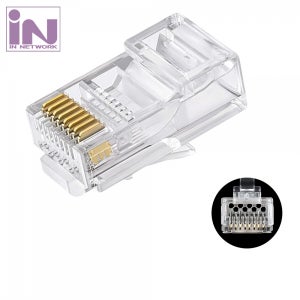 [IN-NETWORK] 인네트워크 통과형잭 CAT6 UTP 랜케이블 제작 RJ45 콘넥터 100개입 IN-U6PASS