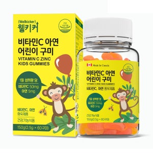 닥터포이 웰키커 비타민C 아연 어린이 구미 60구미 (1개월분) 꾸미 키즈 아기 영양제