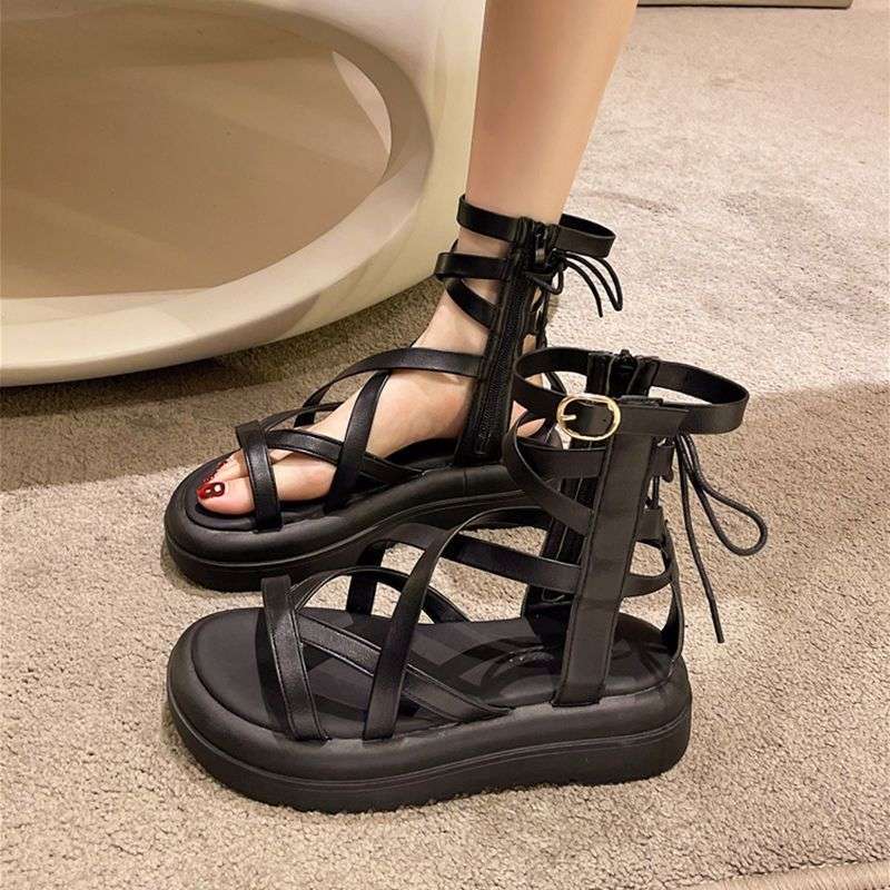 통굽샌들 여자 여름샌들 굽 4cm