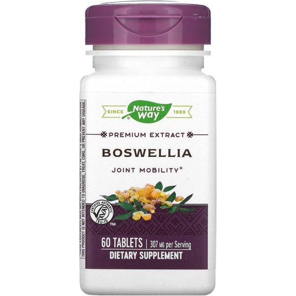 보스웰리아 <b>항염</b> <b>네이처스 웨이</b> 프리미엄 추출물 40% 보스웰산 1회 제공량당 307mg 60정으로 표준화 (포장은 다 수 있음)