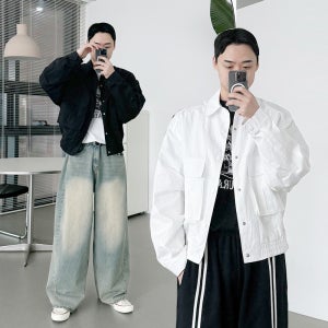 남성 윈드브레이커 간절기 남자 포켓 자켓