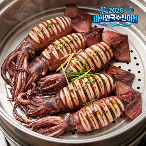 통수산 채낚기 초코 오징어 1kg 10미내외 급속냉동 총알 통찜 녹진한 내장