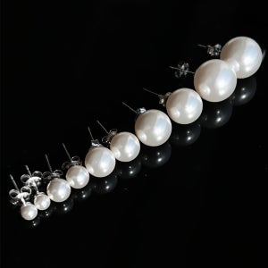 또블링 오스트리아 진주 실버 데일리 레이어드 귀걸이 4mm 6mm 8mm 10mm 12mm