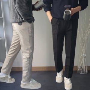 1+1 남자10부슬랙스 옆밴딩슬랙스 남자정장바지 링클프리팬츠