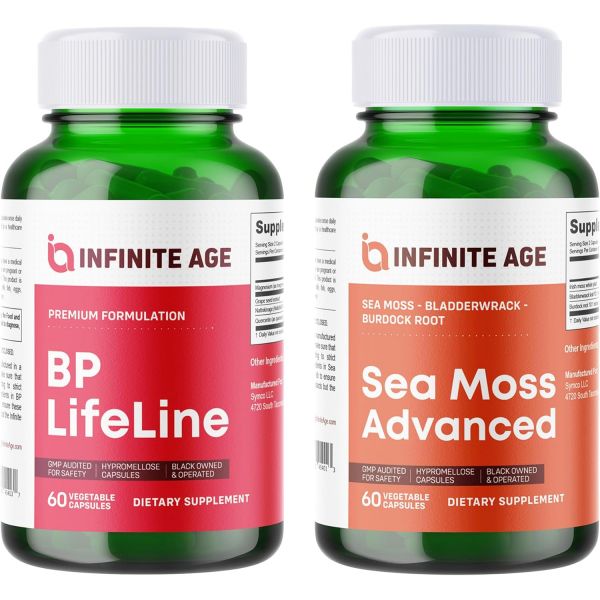 인피니트 에이지 웰니스 번들 씨 모스 <b>어드밴스드</b> 1250mg <b>BP</b> 라이프라인 1030mg 미국산