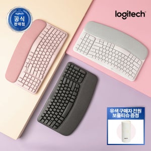 로지텍코리아 WAVE KEYS 인체공학 무선 블루투스 키보드 오프화이트, 플런저
