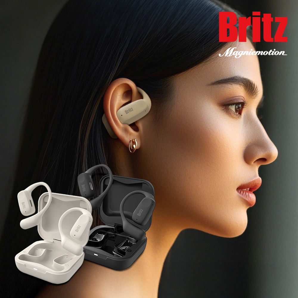 브리츠 오픈형 블루투스 이어폰 귀찌 귀걸이형 운동 러닝 무선 이어폰 노이즈 캔슬링
