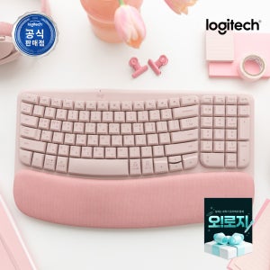 로지텍코리아 WAVE KEYS 인체공학 사무용 무선 블루투스 키보드 로즈핑크, 플런저