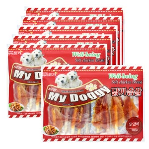 마이도기 강아지대용량간식 사사미 육포 건조간식 닭갈비, 300g, 6개