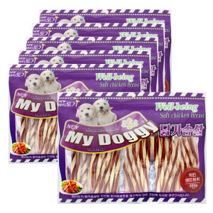 마이도기 강아지대용량간식 사사미 육포 건조간식 치킨샌드위치, 300g, 6개