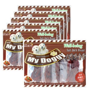 마이도기 강아지대용량간식 사사미 육포 건조간식 오리꽈배기, 300g, 6개