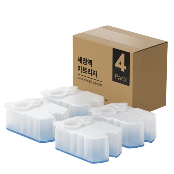 별다섯 호환 브라운 면도기 세척액 세정액 리필 용 교체 빈통 카트리지 1세트 4개입