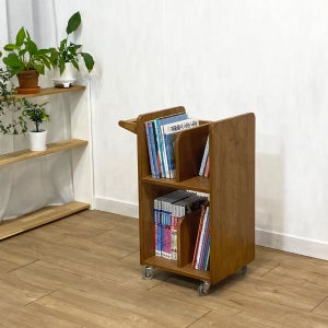 모리의하루 원목 북카트 북트롤리 이동식 책장 2단 4칸