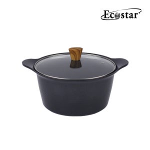 에코스타 우드핸들 IH 인덕션 통주물 세라믹 양수냄비 24cm