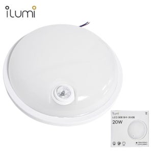 일루미 LED 센서등 원형 외부벽등 20W IP65방수 최대5M 주광색(하얀빛)