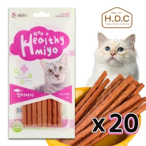 아스쿠 헬시미요 캣스틱 참치 져키 20g 고양이 육포 간식 20개